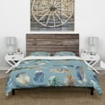 thumbnail image 2 of Designart 'Indigold Feathers Turquoise Pattern' Cottage Duvet Cover Set, 2 of 4