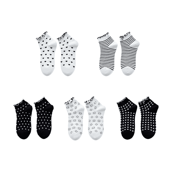 AUQ 5Pair Kid Socks,Cotton Calcetines Para Ninos,Toddler Boy Socks,White