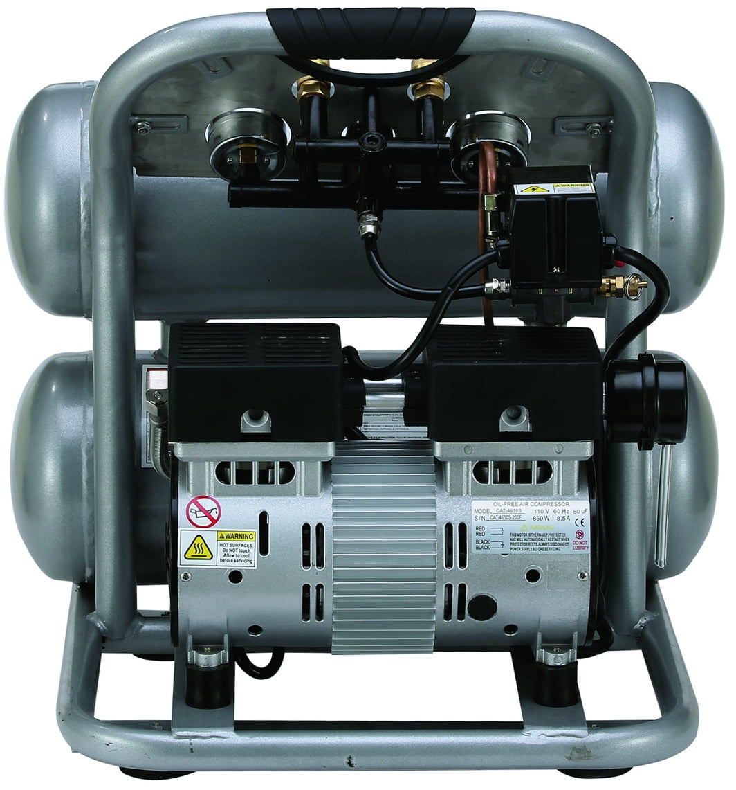 California Air Tools 4610S Ultra Quiet & Oil-Free 1.0 Hp, 4.6 Gal. Steel Twin Tank Air Compressor