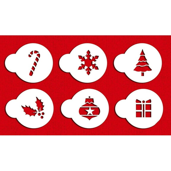 Designer Stencils C073 Holiday Cupcake and Cookie Stencil Tops, Beige/semi-transparent