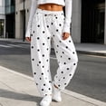 thumbnail image 4 of Mifsaly Polka Dot Sweatpants Wide Leg Drawstring Waist Jogger Sweatpant Trendy Daily Going Out Travel Vacation Barrel Pants Trousers with Pockets, 4 of 7