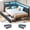 Twin-Gray, variant on Mabor Twin Upholstered Corner Daybed Frame with LED Lights, Charging Station & 2 Storage Drawers, Gray