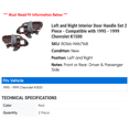 thumbnail image 2 of Left and Right Interior Door Handle Set 2 Piece - Compatible with 1995 - 1999 Chevy K1500 1996 1997 1998, 2 of 2