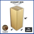 thumbnail image 2 of EcoSwift Brand Premium 4x4x18 Tall Long Cardboard Boxes Mailing Packing Shipping Box Corrugated Carton 23 ECT, 4"x4"x18", Brown, 75-Pack, 2 of 6