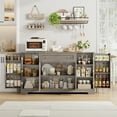thumbnail image 2 of Homfa 54.3"W Kitchen Sideboard Cabinet with Drawer, 4 Door Buffet Storage Cabinet with Adjustable Shelves, Gray, 2 of 7