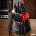 thumbnail image 2 of Five Cow 14-Piece Knife Block Set with Built-in Sharpener - Stainless Steel Kitchen Knives Includes Chef, Carving, Paring & Steak Knives - Dishwasher Safe, Ergonomic Non-Slip Handles (Dark Blue), 2 of 16