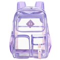 thumbnail image 1 of Mochila KEBEIXUAN Clear Heavy Duty PVC Transparente Púrpura, 1 of 7