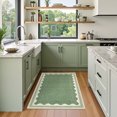thumbnail image 3 of Nanan 2'x3' Scalloped Edge Area Rug, Machine Washable Low-Profile Woven Carpet, Non-Slip Soft Textured Rug for Living Room Bedroom Nursery Home Decor,Grass Green, 3 of 7