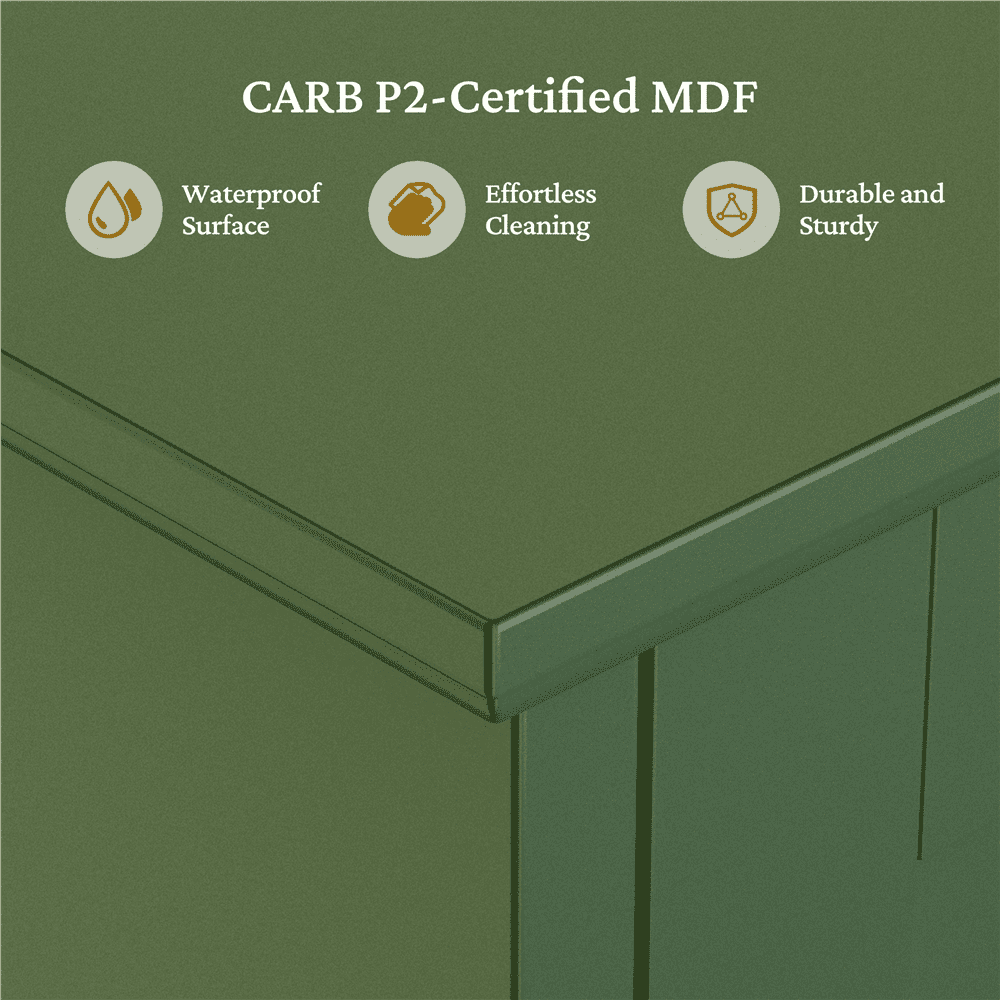 Alden Design Over The Toilet Storage Cabinet with Adjustable Shelf, Green