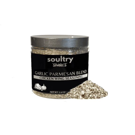 Garlic Parmesan Blend Chicken Wing Seasoning - Soultry 'Shakes' Seasoning for Wet Sauce - Multi-Use for Pasta, Garlic Bread, Italian Seasoning