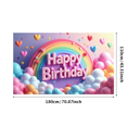 thumbnail image 3 of Colorful Modern Happy Birthday Backdrop Banner Multicolor Graphic Birthday Party Supplies Background Festive Decorations Photography Props, 3 of 4