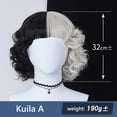 thumbnail image 2 of Peluca Blanca Y Negra, Disfraz De Cosplay, Pelo Sintético Para Mujer, Pelo Corto Para Juego De Rol Para Cosplay, Fiesta De Navidad Y Halloween Advancent CE007669-01, 2 of 6
