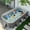 Gray, variant on ManyFun Foldable Non-Inflatable Outdoor Swimming Pool, Hard Plastic Shell, 113" x 66" x 20"
