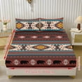 thumbnail image 2 of COEQINE Twin Sheet Set Soft Stretchy Bedding Sheet Set 3 Pieces Deep Pocket Holiday Bedding Set with All Around Elastic Snug Fit Bottom Bedsheet, Southwest American Tribal Bear, 2 of 5