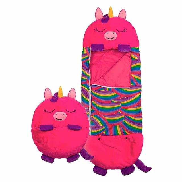 Saco de Dormir Plegable y Almohada para niños ilios innova Unicornio rosa
