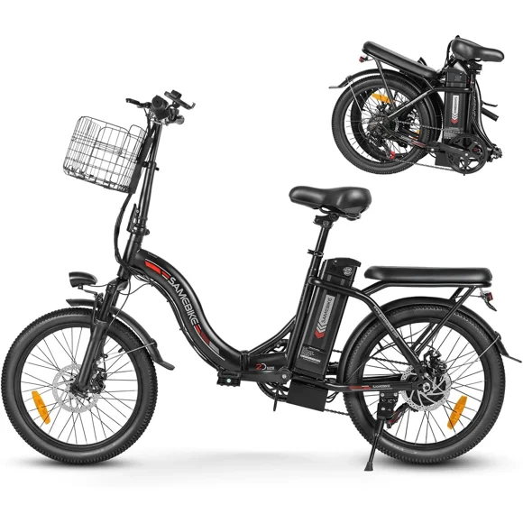 SAMEBIKE CY20 20"Folding Electric Bikes for Adults,560W 32km/h 36V City Commuting E-bike,Shimano 7 Speed Disc Brake UL2849
