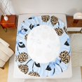 thumbnail image 5 of Feelyou Blue Bowknot Cherry Kid Full Size Sheets, Leopard Cheetah Print Bed Sheets, 4pcs, 5 of 7