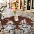 thumbnail image 4 of Coffee Gnomes Fitted Tablecloth with Elastic Edged, Round Table Cloth for Dining Table, Coffee Beans Cups Brown Waterproof Oil Proof Table Cover for Indoor Outdoor 55"-60", 4 of 8