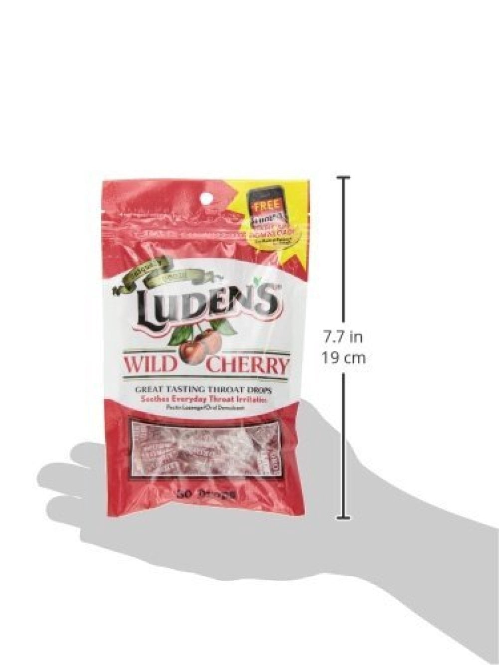Ludens Throat Drops - Wild Cherry - 30 Count Throat Drops Per Package - Pack of 5