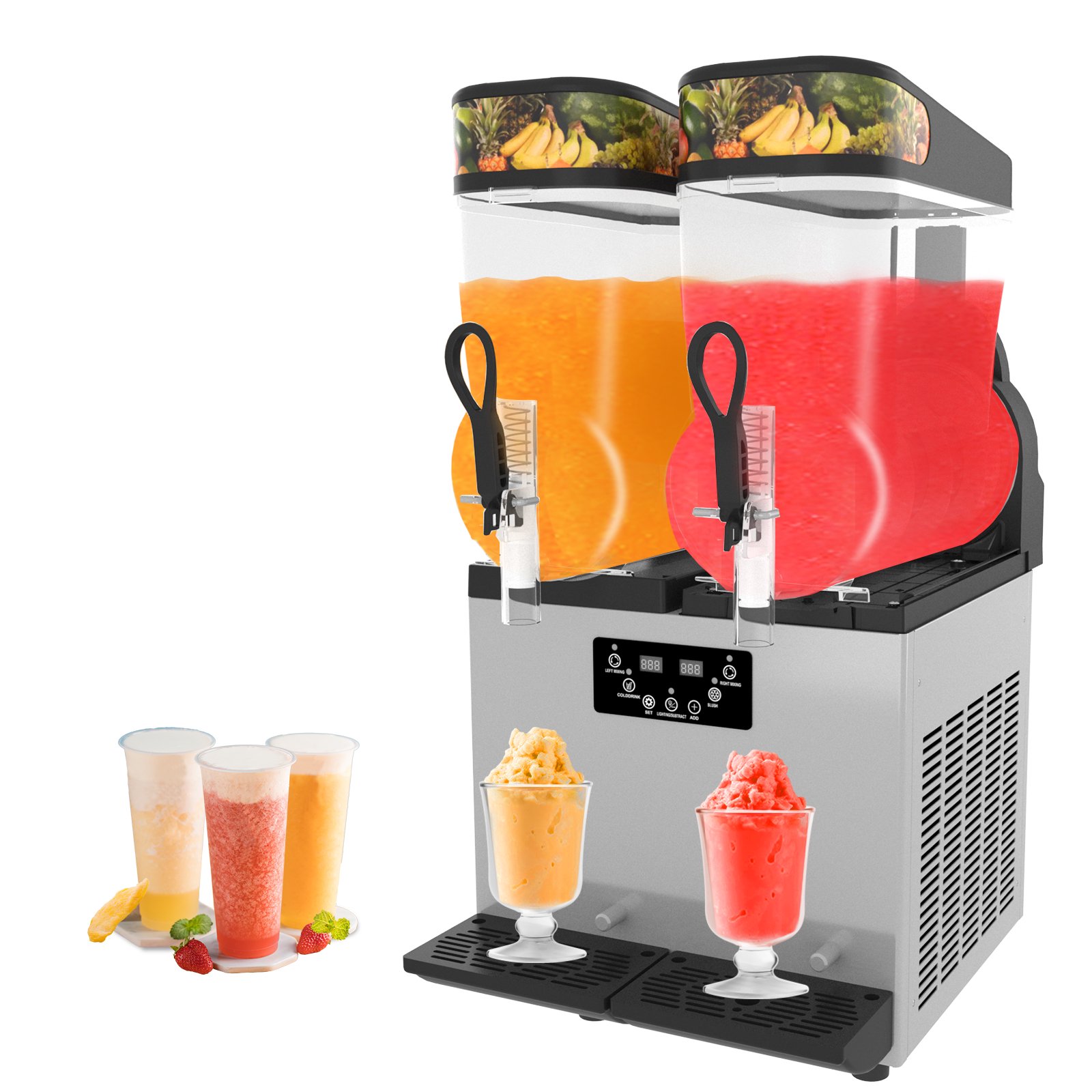 TECSPACE Commercial Slushie Machine 950W 24L Tanks Commercial Slushy