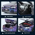 thumbnail image 6 of 1:32 GTR R34 Skyline Supercar Alloy Metal Diecast Car Model Sound & Light Collection of Hobby Models Trendy Ornament Gift, 6 of 10