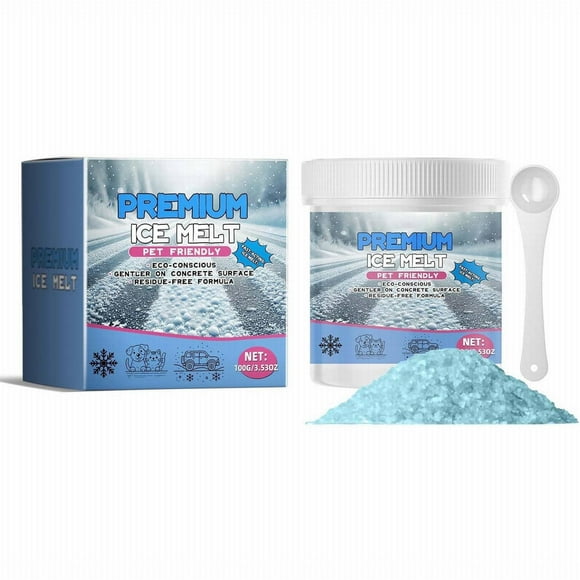 Pet Friendly Ice Melt – Fast Acting Chloride Formula, Safe for Pets and Surfaces, Eco-Friendly, Fast Melting Action for Winter Safety, Ideal for St. Patrick’s Day, Easter, and Mother’s Day, 3.5 oz
