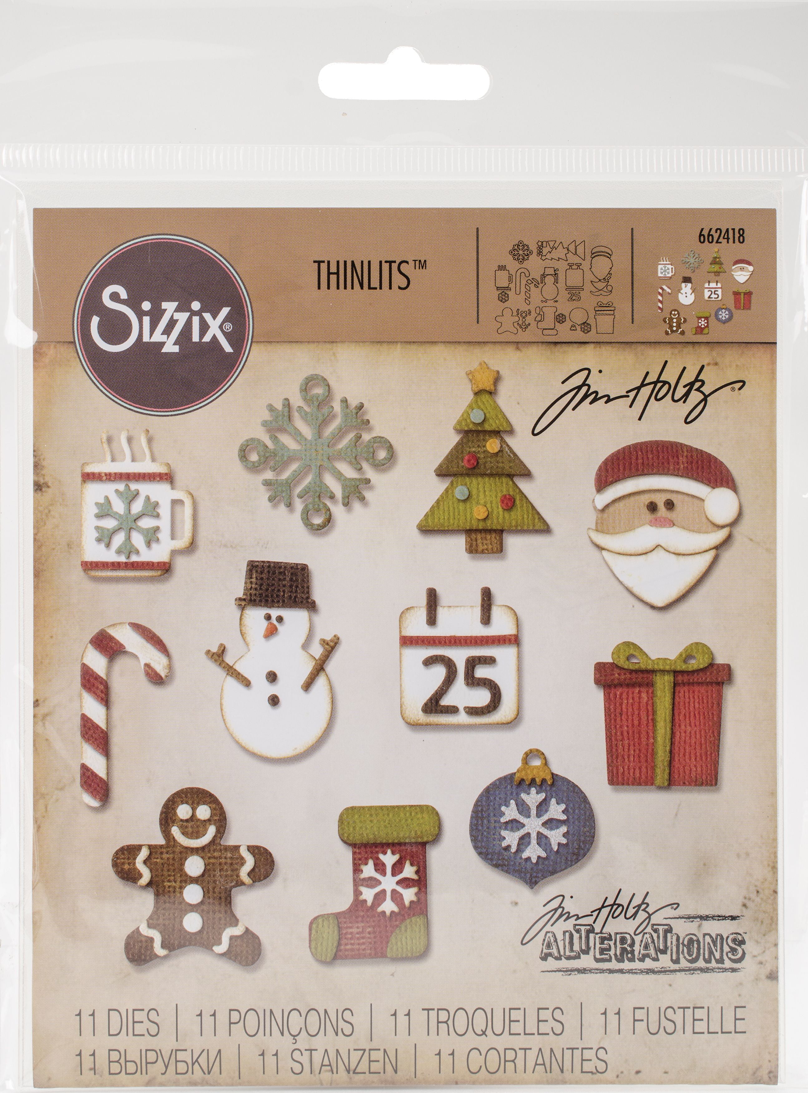 Sizzix, Multi Color, Thinlits Die Set 662418, Mini Christmas Things by