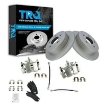 TRQ Rear Brake Pad & Rotor Kit Brake Caliper Brake Hose Brake Pads Brake Rotor Semi-Metallic Premium G-Coated Fits Select 2008-2009 Buick LaCrosse 2006-2010 Chevrolet Impala 2006-2007 Monte Carlo