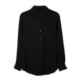 thumbnail image 3 of Camisas de manga larga para mujer, blusas de gasa con cuello vuelto, Tops holgados elegantes para oficina, novedad de otoño, 2024, 3 of 4