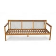 thumbnail image 5 of Christopher Knight Home Outdoor Patio 3-Seater Sofa with Rope Back and Cushions, Acacia Wood Frame, Cream+Teak, 5 of 12