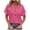 C Hot Pink, variant on Blouse for Women Button V Neck Summer Tops Cap Sleeve Summer Casual Blouses Tee shirts Womens Elegant Top