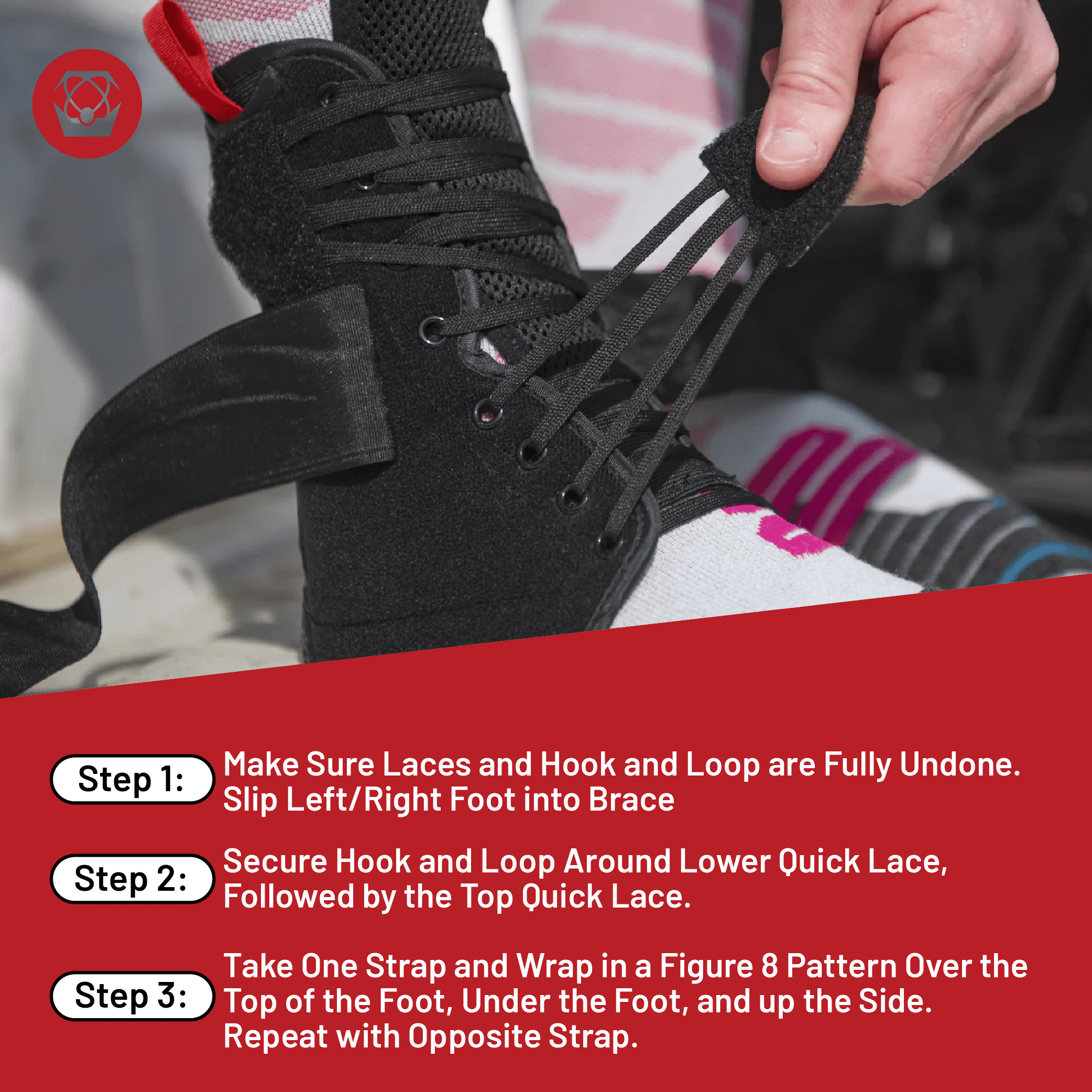 Atlas A2060-01-020 Ankle Brace Black, LG/XL, CE Certified, Reversible Design for Left or Right Ankle, Adjustable Support for Sports and Injury Recovery