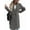 Gray, variant on Women'S Winter Wool Coat Casual Lapel Single-Breasted Peacoat Black L