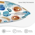 thumbnail image 6 of LNWH Blue Ocean Watercolor Doodle Throw Pillow Covers, Square Soft Linen Decorative Pillow Cases, 20"x20", 6 of 8