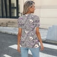 thumbnail image 6 of HAPIMO Women' Plus Size Elegant Pleated Blouses Round Neck Tees Flowy Summer Tops for Women Casual Loose Flower Print Tops Fashion Clothes Dressy Tunic Multicolor XL, 6 of 6