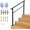 Black 4 Steps With a pair of glove, variant on 4 Step Outdoor Stair Grab Rail, Aluminum Alloy Iron Support Railing, Glossy Black, 1 Pack with Gloves and Complete Installation Tools