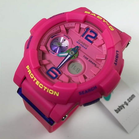 Pink Casio Baby-G Tide Graph Ana-Digi Watch BGA180-4B3