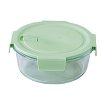 Beautynvta Glass Bento Box, 950ml Round Meal Prep Container with Airtight Lid, Glass Lunch Containers,Food Prep Lunch Box, Microwave & Dishwasher Safe