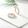 thumbnail image 4 of Gem Stone King 18K Yellow Gold Plated Silver White Moissanite Hoop Earrings for Women (2.60 Cttw, Round 4MM and 1.9MM, 1 inch Diameter), 4 of 4