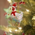 thumbnail image 5 of Gibobby Decoraciones acrílicas de pollo de Navidad 2023 decoraciones de árbol de Navidad con bufanda de Navidad colgante de decoraciones de Navidad de pollo(D), 5 of 5