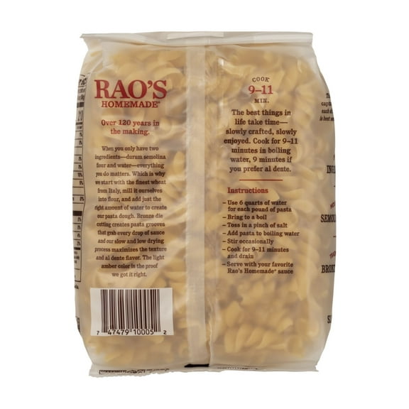 Rao's Homemade 1PACK Fusili, Premium Italian Pasta Made from Durum Semolina Flour,