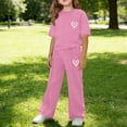 thumbnail image 3 of FSYBOA Girls Casual Outfit Sets, 2 Piece Fashion Vacation Summer Kids Clothing Set Pink Size 14-16T, 3 of 5