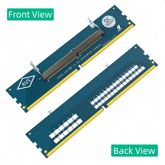Laptop DDR5 RAM to SO DDR5 U-DIMM Desktop Adapter Card, Memory Tester SO DDR5 to DDR5 U-DIMM Converter