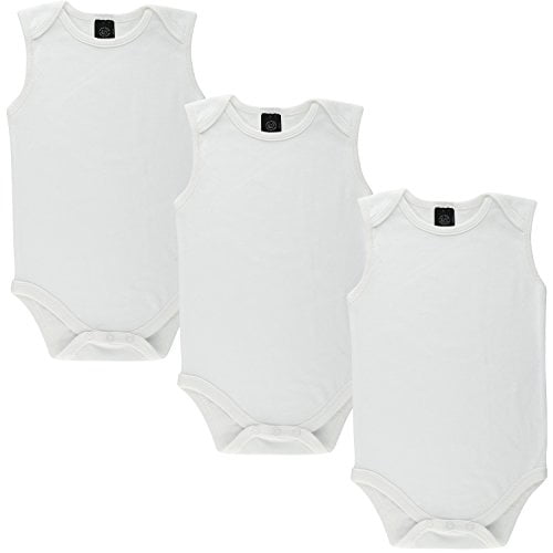 Baby Cotton Onesee White Undershirts Bodysuits 3 Pack by Little Pipers