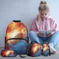 thumbnail image 2 of Yspwyqan Backpack Set Kids Boys, Fire Water Baseball 4 Piece Backpack Lunchbox Set with Pencil Case, 17 Inch Lightweight Padded Straps Bag for Elementary Middle School, 2 of 7