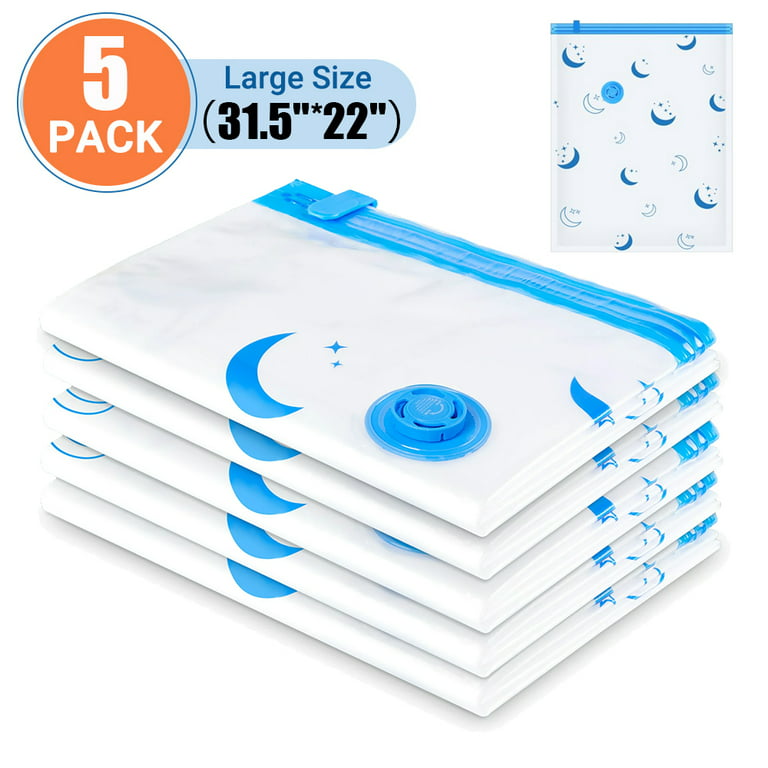 Simple Houseware 5 Pack - Extra Large Vacuum Storage Bags to Space Saver  for Bedding, Pillows, Towel, Blanket, Clothes (26.5 x 39.5) 