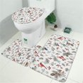 thumbnail image 2 of White Christmas Bird and Pine Pattern Bathroom Rugs Sets 3 Piece,Toilet Cover Set,Absorbent Non Slip Bathroom Mats Sets with U-Shaped Contour Rug Toilet Rug Set, 2 of 5