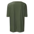thumbnail image 5 of Womens Summer Tops Womens Tops Fashionable Casual Three Half Sleeve Soild Color Round Neck Top blouses for women dressy casual Green Polyester M, 5 of 7