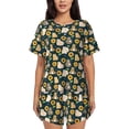 thumbnail image 1 of Fotbe Bear Sunflower Conjunto de Pijama Estampado para Mujer, 2 Piezas, Ropa de Dormir con Camiseta de Manga Corta y Shorts Suaves-Small, 1 of 6