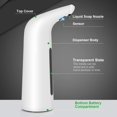thumbnail image 3 of Distributeur de savon Distributeur de savon électrique automatique Distributeur de savon automatique Distributeur de savon à capteur infrarouge pour cuisine et salle de bain (blanc, 400 ml), 3 of 4